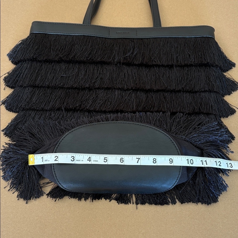 NINE WEST Black Fringe Tote Bag - Picture 6 of 11